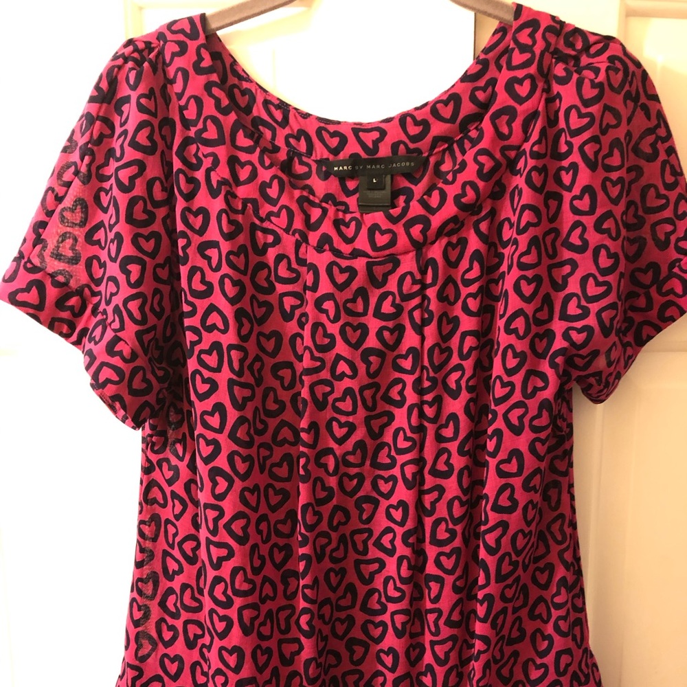 Marc by Marc Jacobs hearts pink and navy size 10